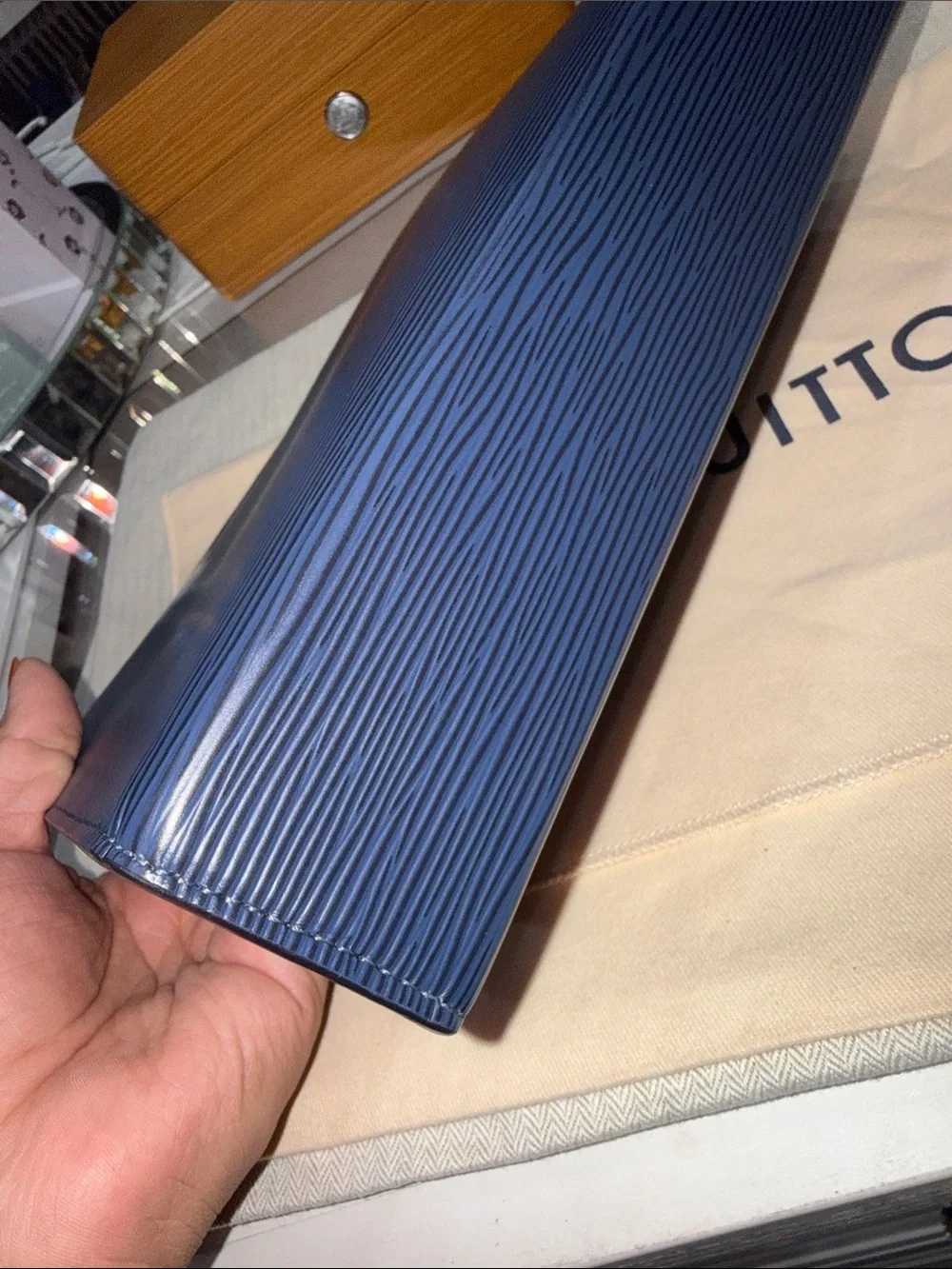 Louis Vuitton Deep Navy Epi Leather makeup bag